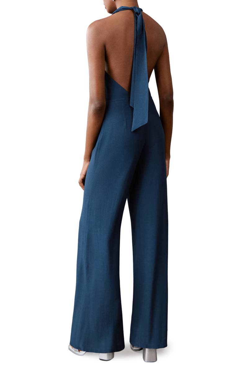 MANGO TEEN Wide Leg Halter Jumpsuit, Alternate, color, 