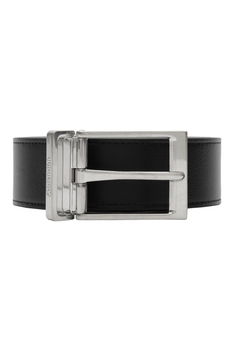 Louis Reversible Leather Belt, Alternate, color, NAVY CHECK/ BLACK
