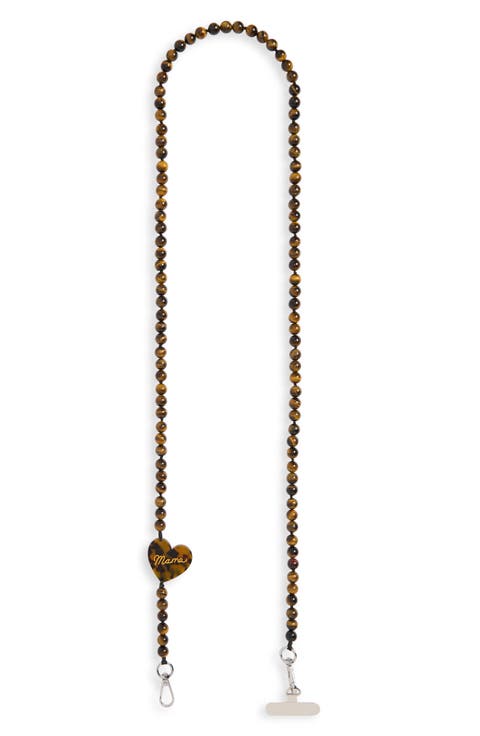Mama Heart Beaded Crossbody Phone Strap