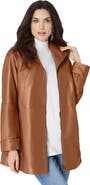 Roaman's Plus Size A Line Leather Jacket