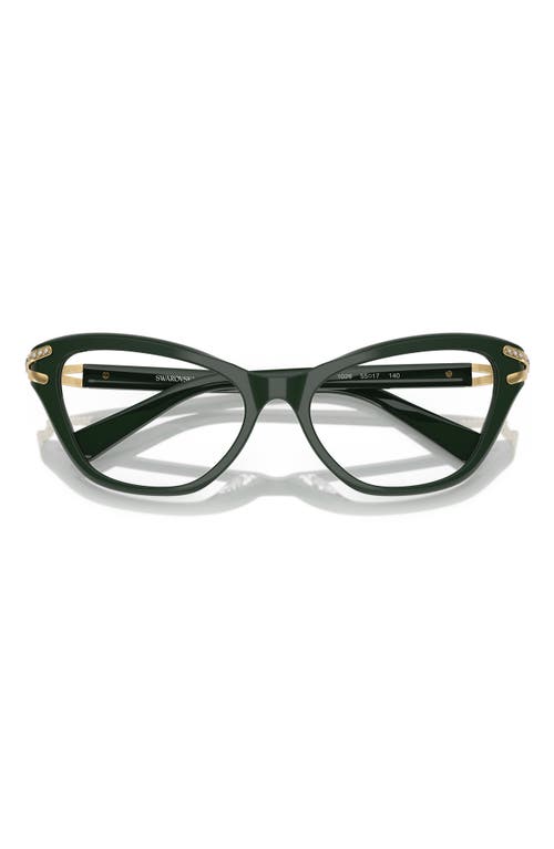 Swarovski 55mm Cat Eye Optical Glasses In Dark Green