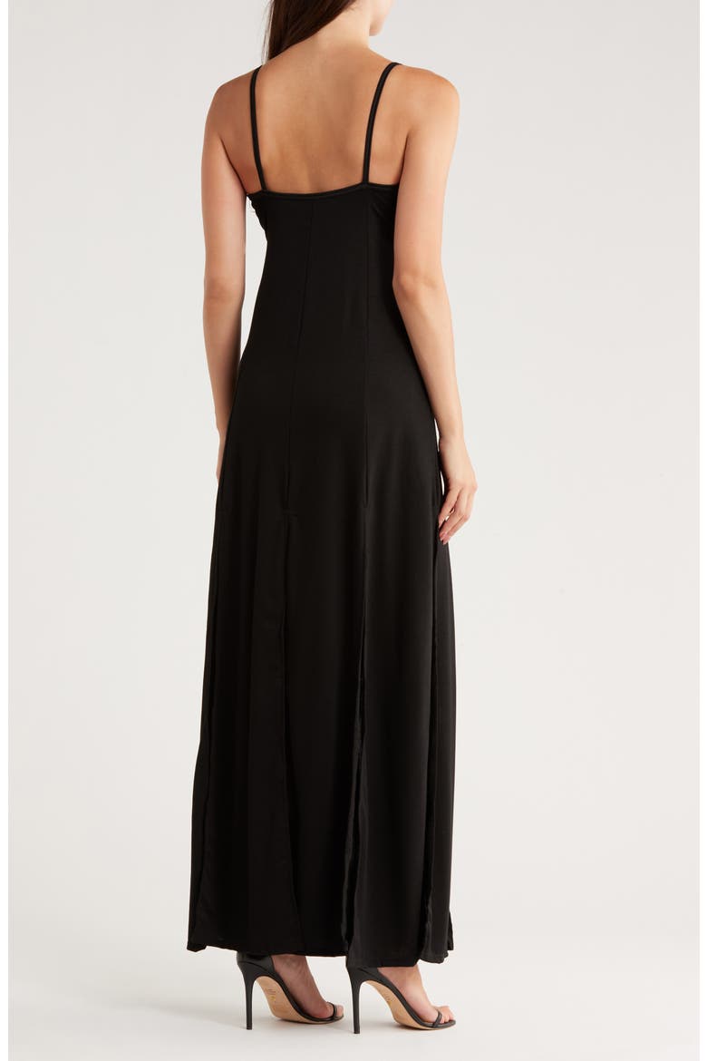Panel Cut Maxi Dress, Alternate, color, BLACK