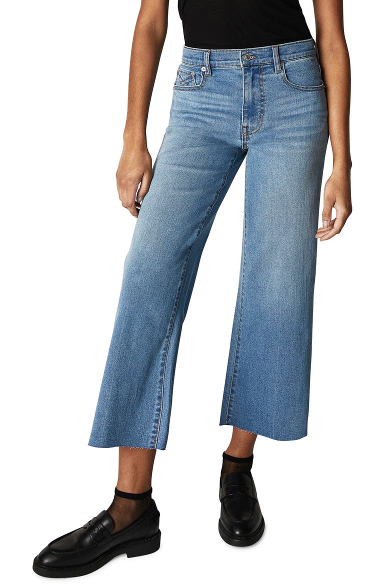 Greta Larchmont High Waist Wide Leg Crop Jeans, Main, color, MEDIUM BLUE