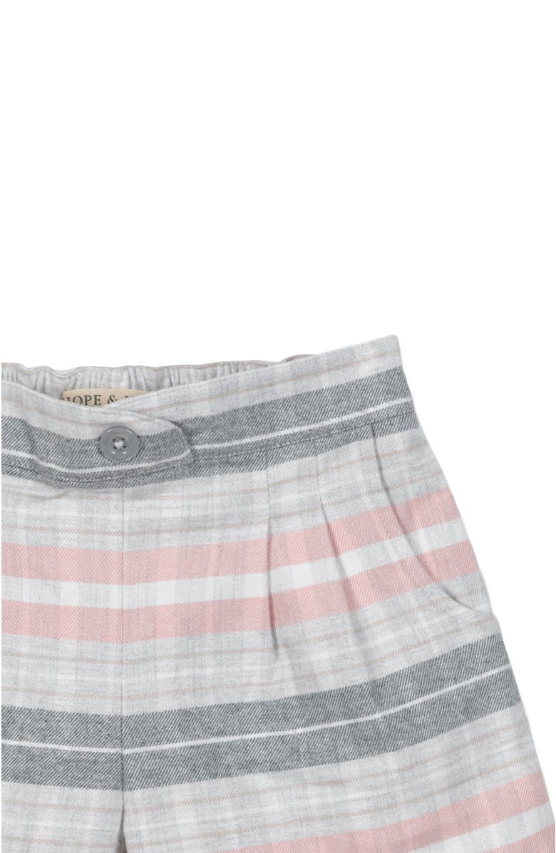 Hope & Henry Baby Girls' Organic Pleated Flannel Short, Infant, Alternate, color, Gray And Rose Plaid