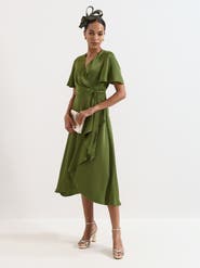 Phase Eight Julissa V-Neck Satin Dress