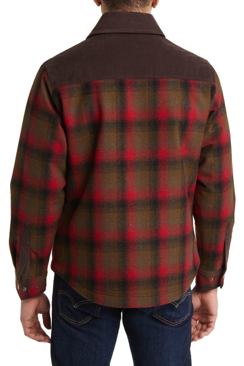 Timberline Plaid Wool Blend Shirt Jacket, Alternate, color, RED/ OLIVE PLAID