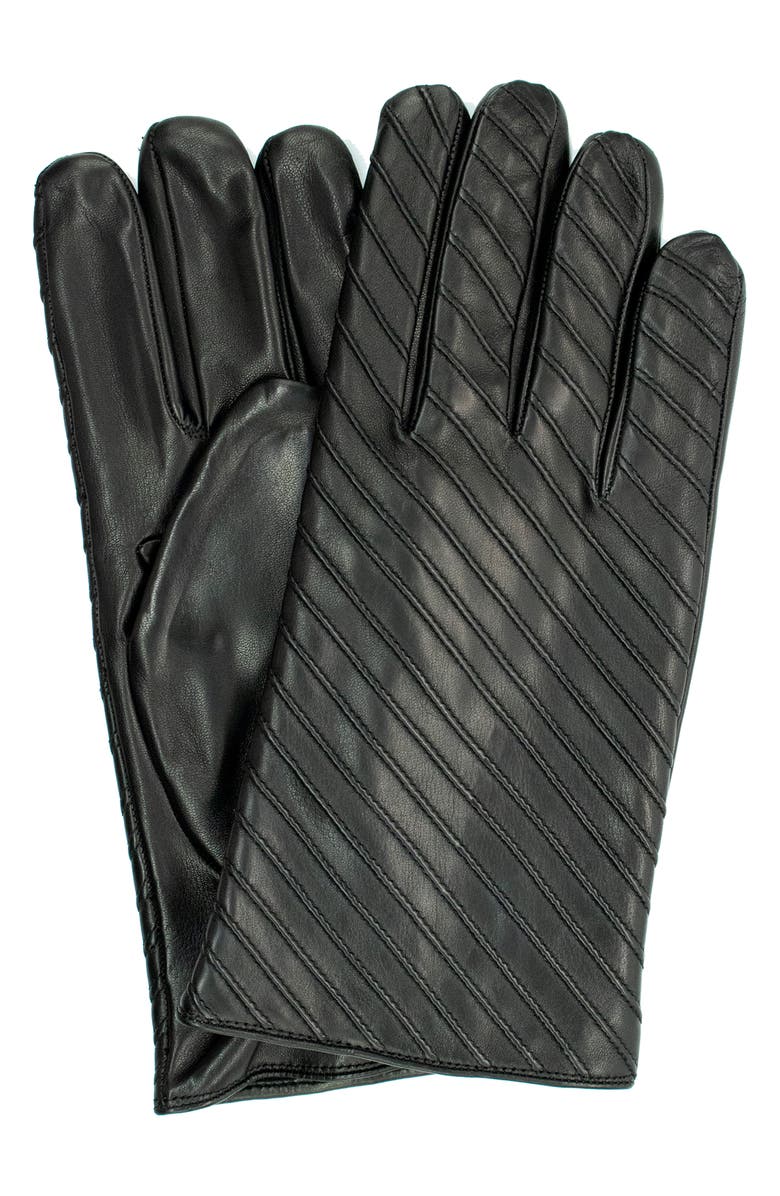 Portolano Diagonal Corded Gloves, Main, color, Black