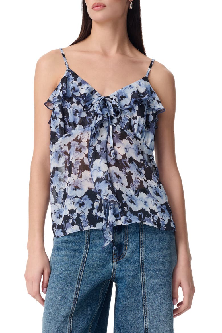 Justine Cascading Ruffle Chiffon Camisole, Main, color, WILD WIND