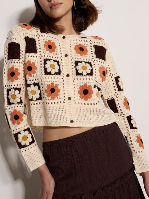 Daisy Squares Crochet Cardigan