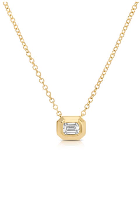Emerald Cut Diamond Pendant Necklace