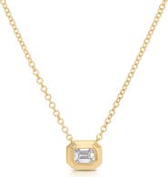 EF Collection Emerald Cut Diamond Pendant Necklace