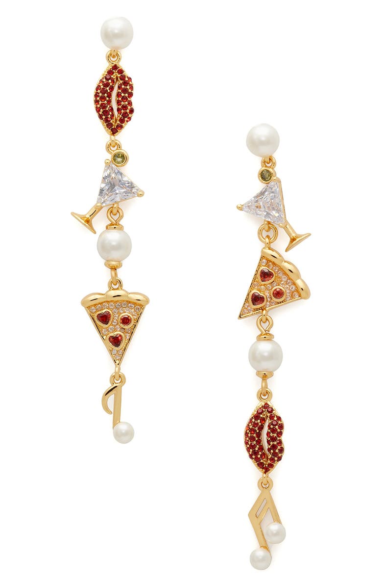 Kate Spade New York crystal charm linear drop earrings, Main, color,