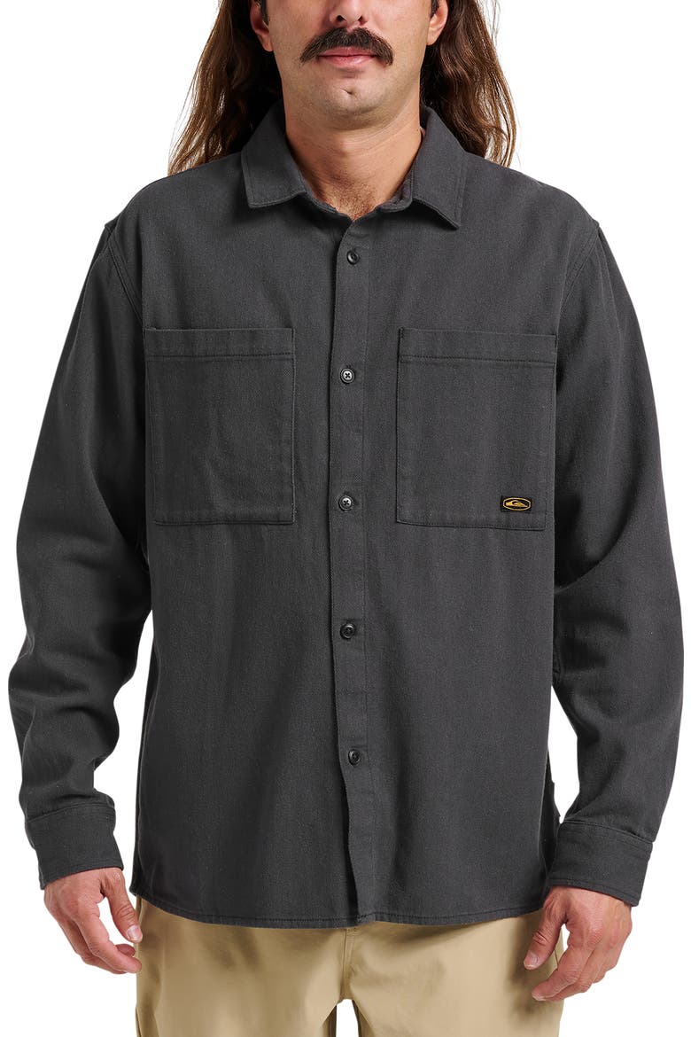 Herson Cotton Twill Buton-Up Overshirt, Main, color, PHANTOM