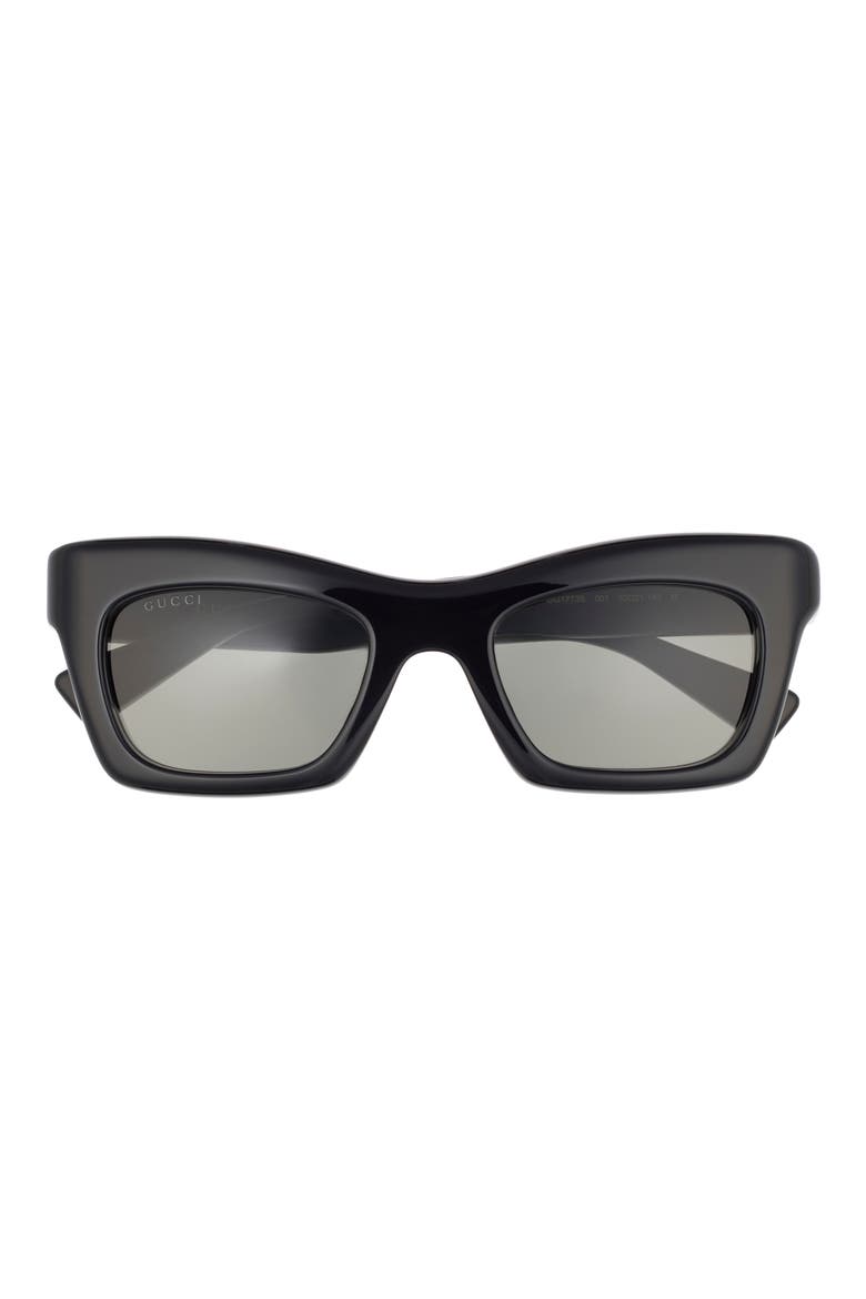 50mm Small Cat Eye Sunglasses, Main, color, BLACK BLACK GREY