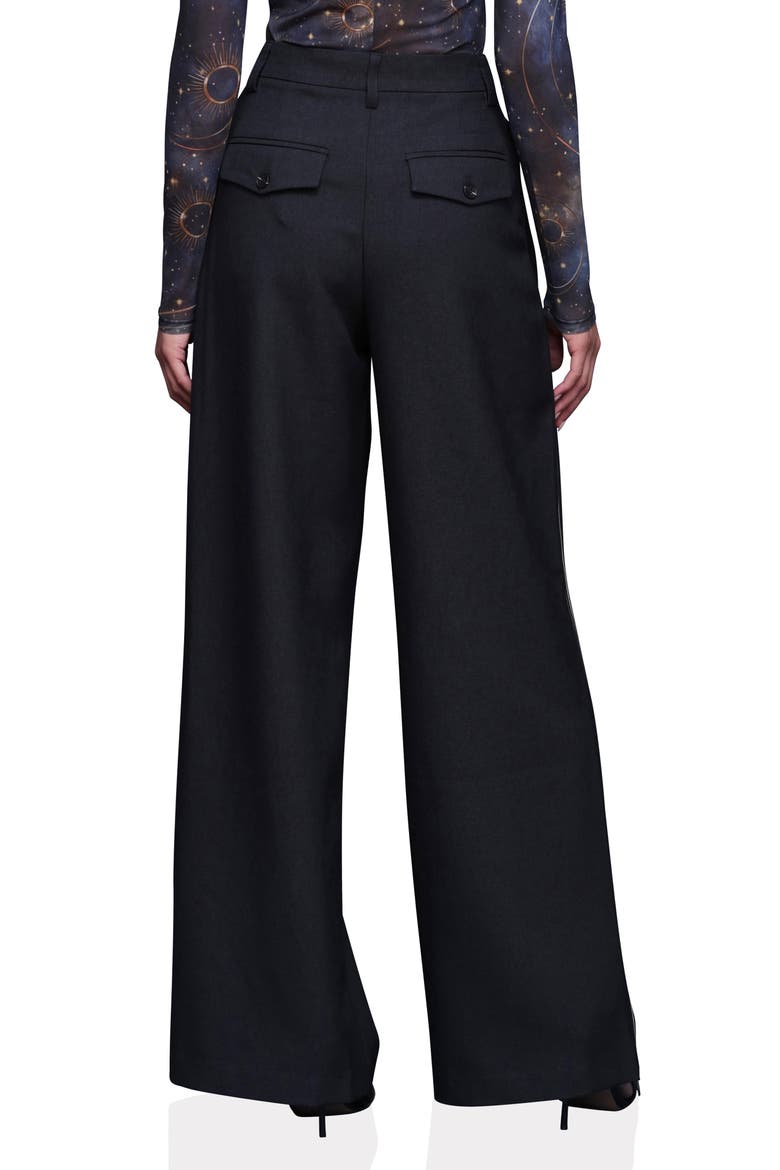 High Waist Wide Leg Pants, Alternate, color, HEATHER NAVY