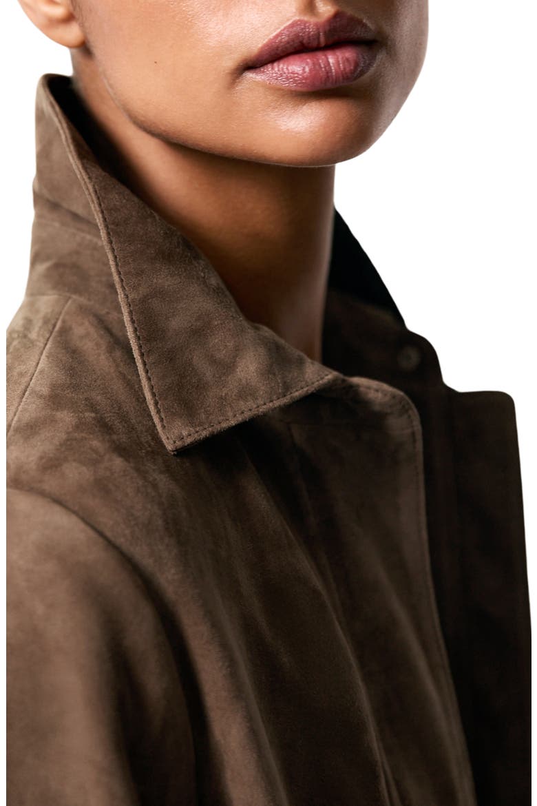 Drew Crop Suede Jacket, Alternate, color, TAUPE NEUTRAL