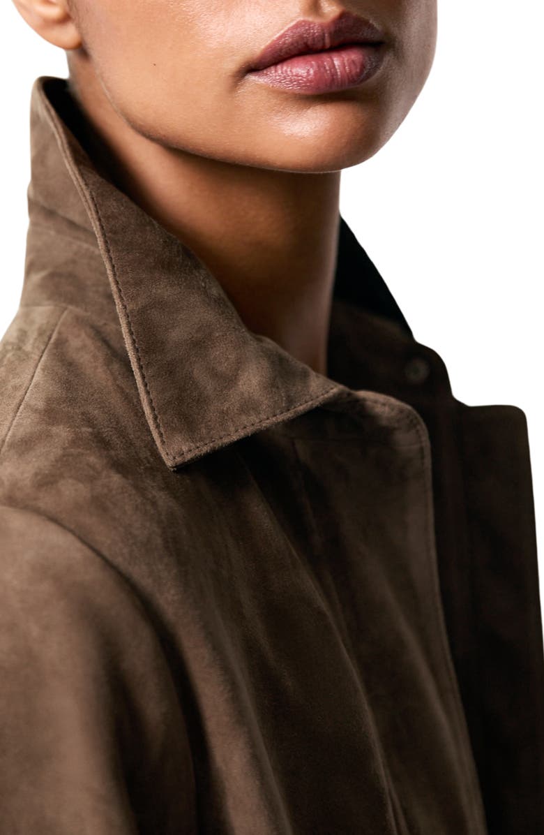 Reiss Drew Crop Suede Jacket, Alternate, color, Taupe Neutral