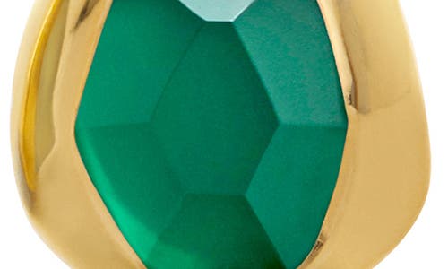 Monica Vinader Gold Odyssey Gemstone Small Drop Earrings Green Onyx In Gold