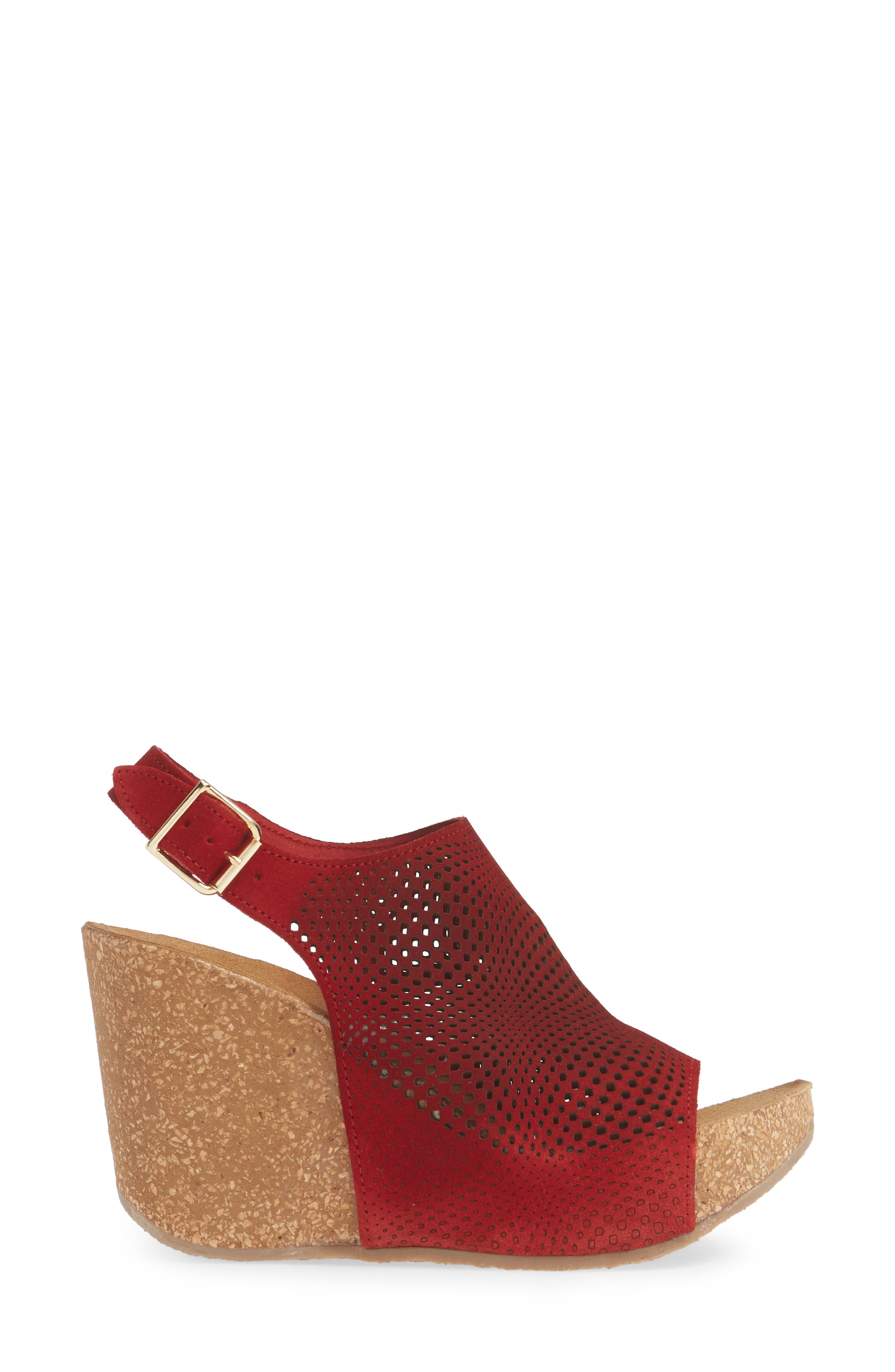 Savona Wedge Sandal, Alternate, color, RED SUEDE