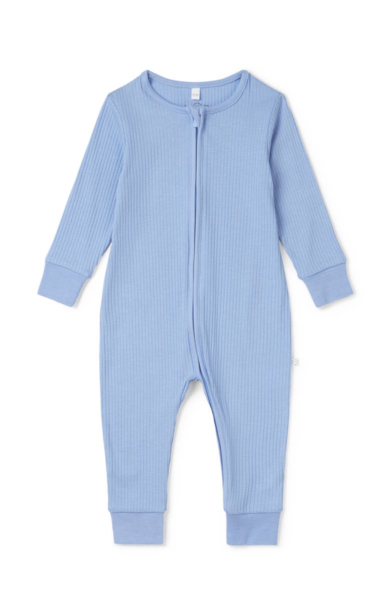 MORI Ribbed Two Way Zip-Up Romper, Main, color, Hydrangea