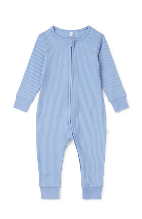 Ribbed Two Way Zip-Up Romper (Baby)