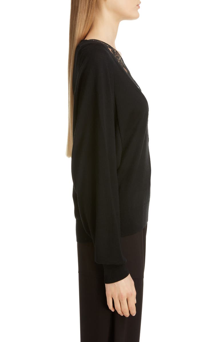 Chloé Lace Trim Wool & Silk Sweater, Alternate, color,