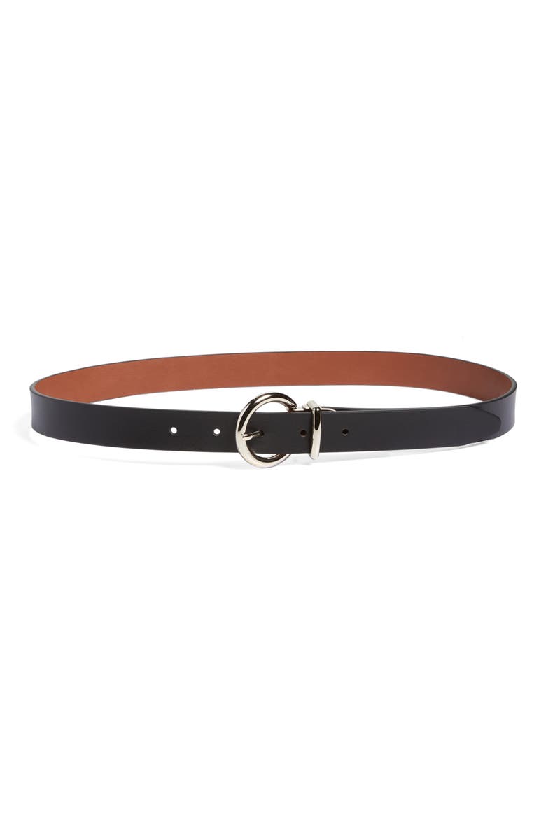 Reversible Leather Belt, Main, color, BLACK
