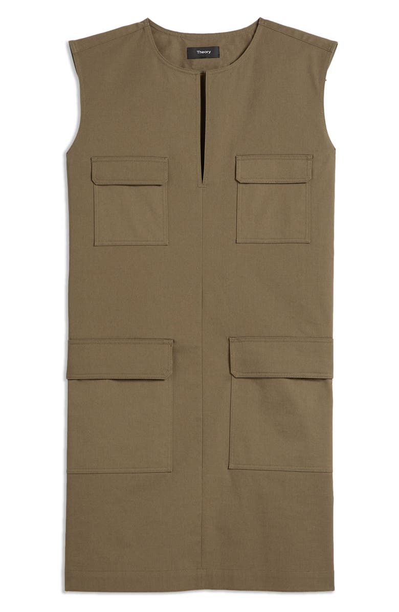 Theory Utilitarian Sleeveless Stretch Cotton Dress, Alternate, color, 