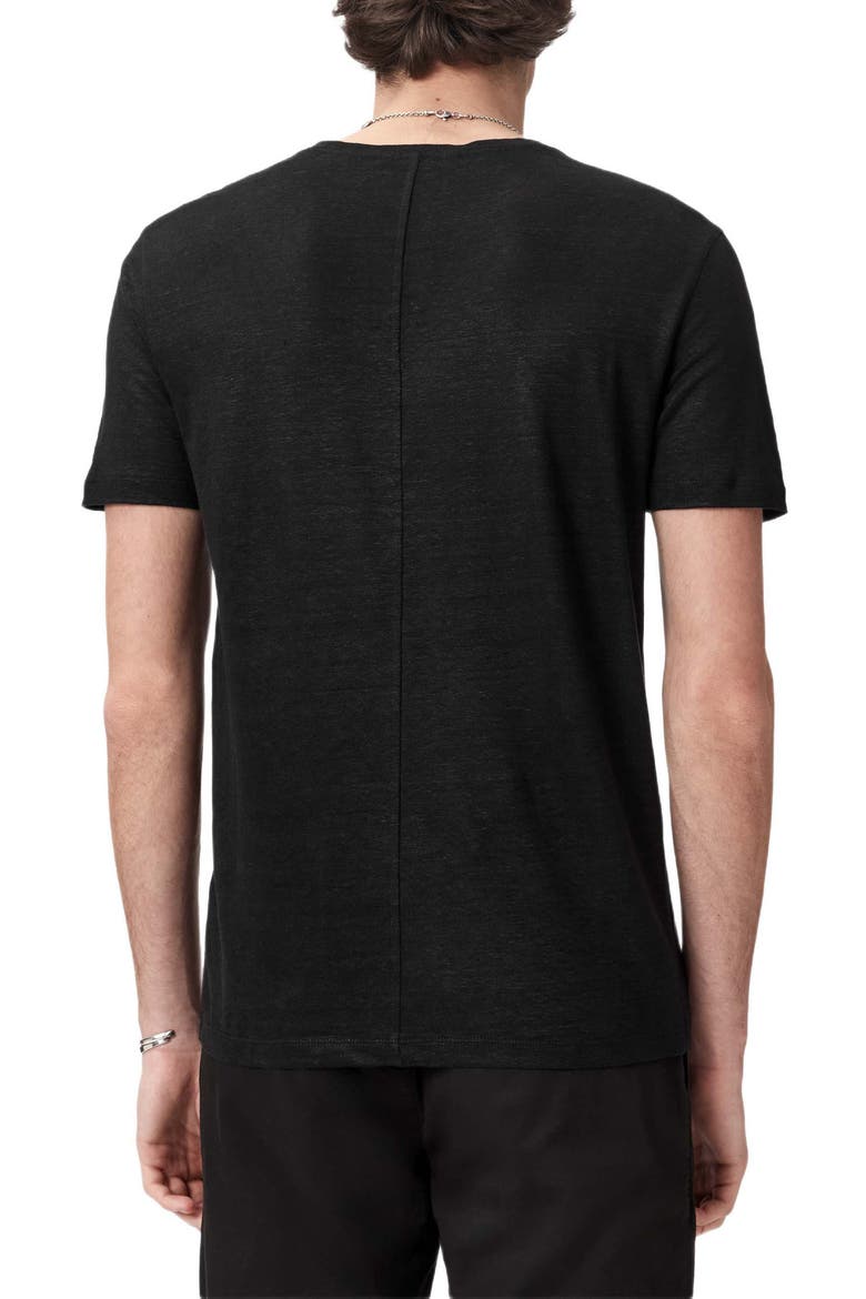 Mott Linen T-Shirt, Alternate, color, BLACK