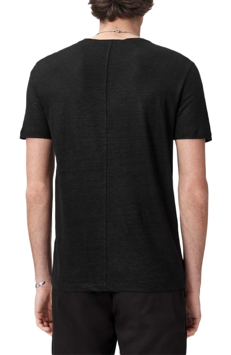 John Varvatos Mott Linen T-Shirt, Alternate, color, Black