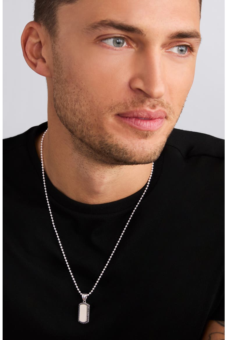 Men's Anthem Diamond Tag Amulet, Alternate, color, BLACK
