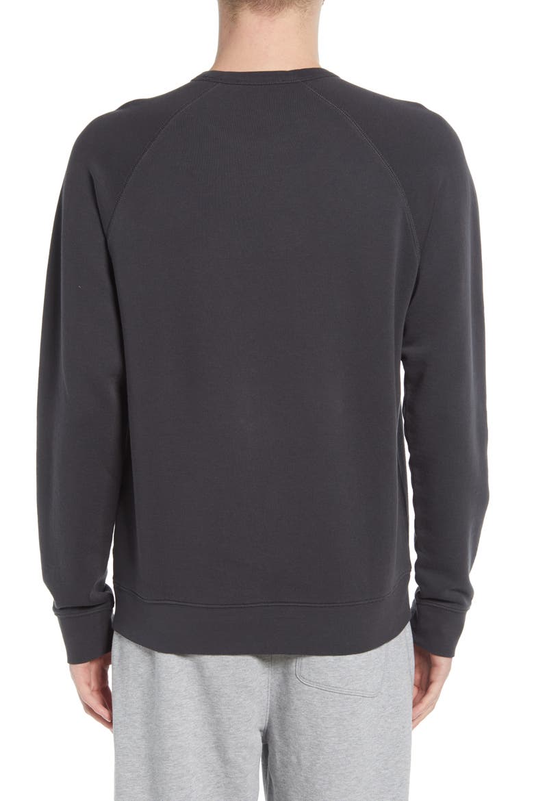 Regular Fit Crew Sweatshirt, Alternate, color, WASHED BLACK