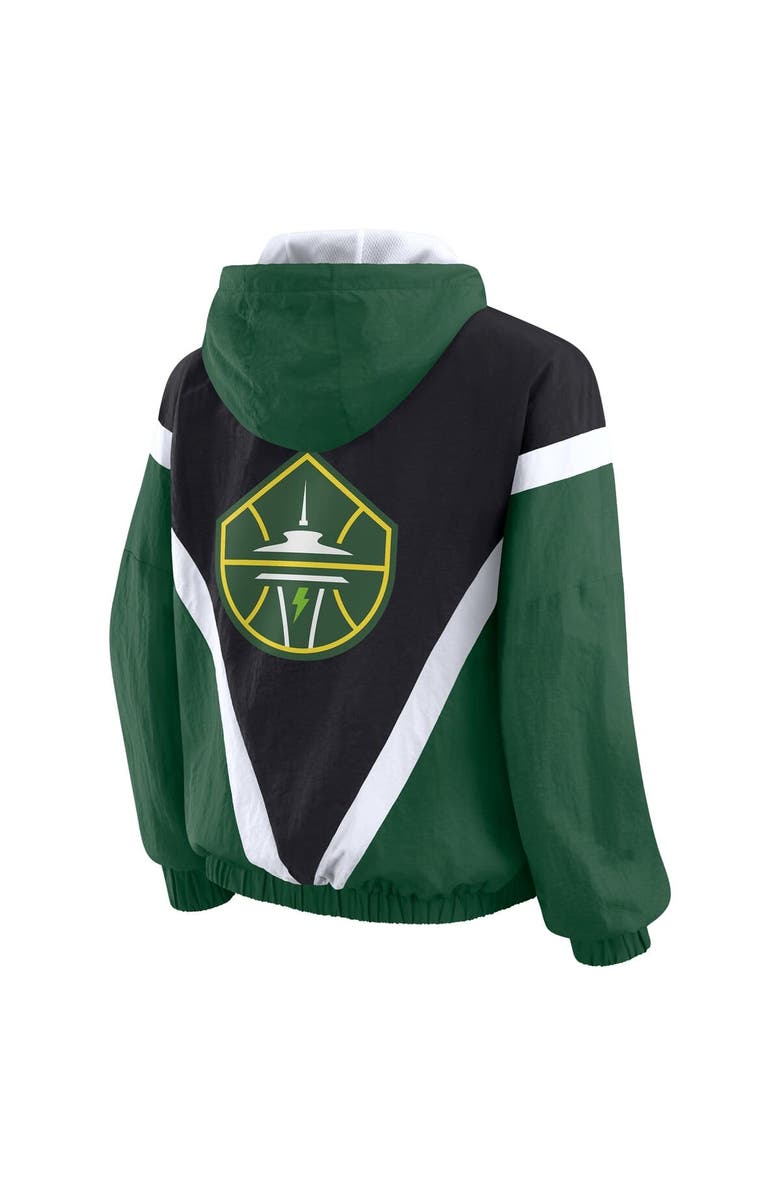 WEAR by Erin Andrews Women's WEAR by Erin Andrews Green/Black Seattle Storm Colorblock Full-Zip Hoodie Windbreaker Jacket, Alternate, color, 