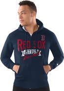 STARTER Men's Starter  Navy Boston Red Sox Distressed Full-Zip Hooded Jacket
