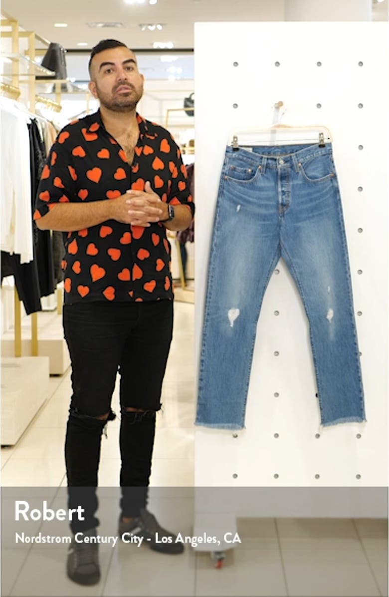 501<sup>®</sup> High Waist Ripped Fray Hem Skinny Jeans, sales video thumbnail