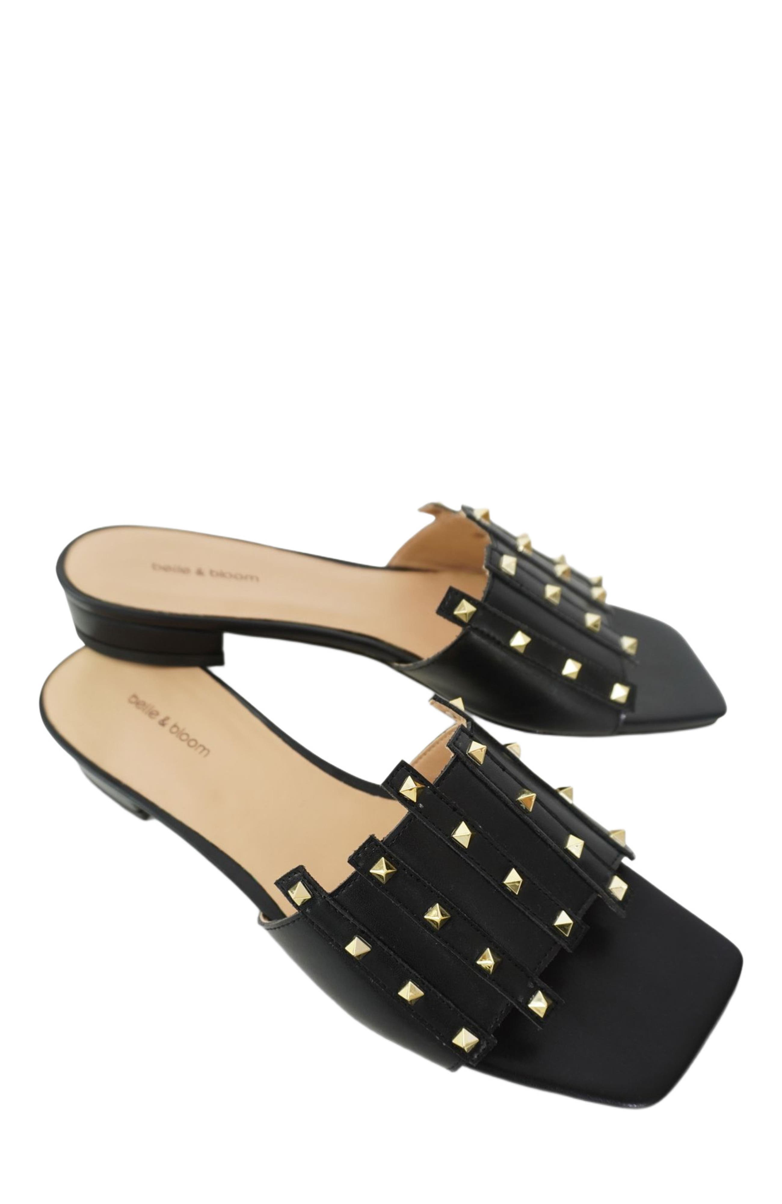 Belle & Bloom Until We Meet Stud Slide, Alternate, color, Black