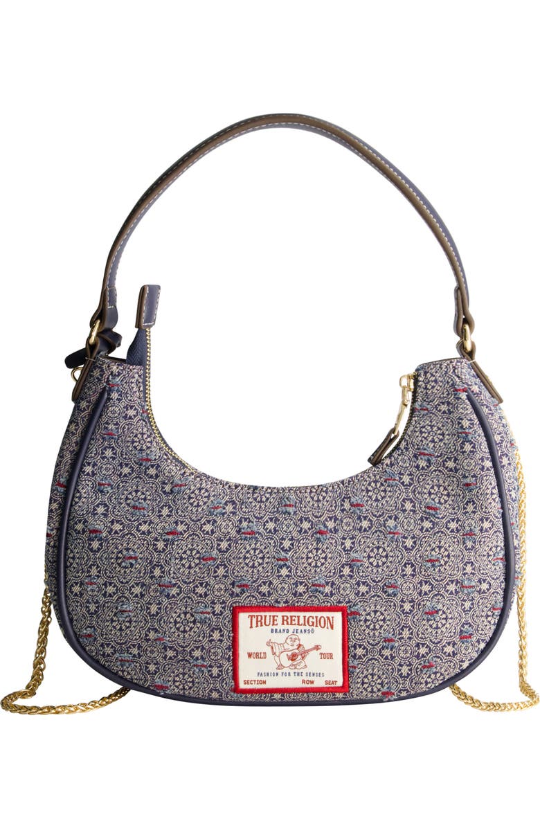 True Religion Logo Small Hobo Bag, Alternate, color,