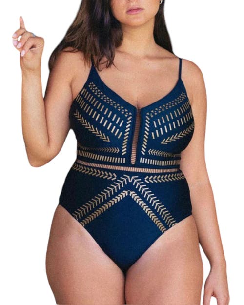 Biliblond Onepiece Kim In Navy Gold