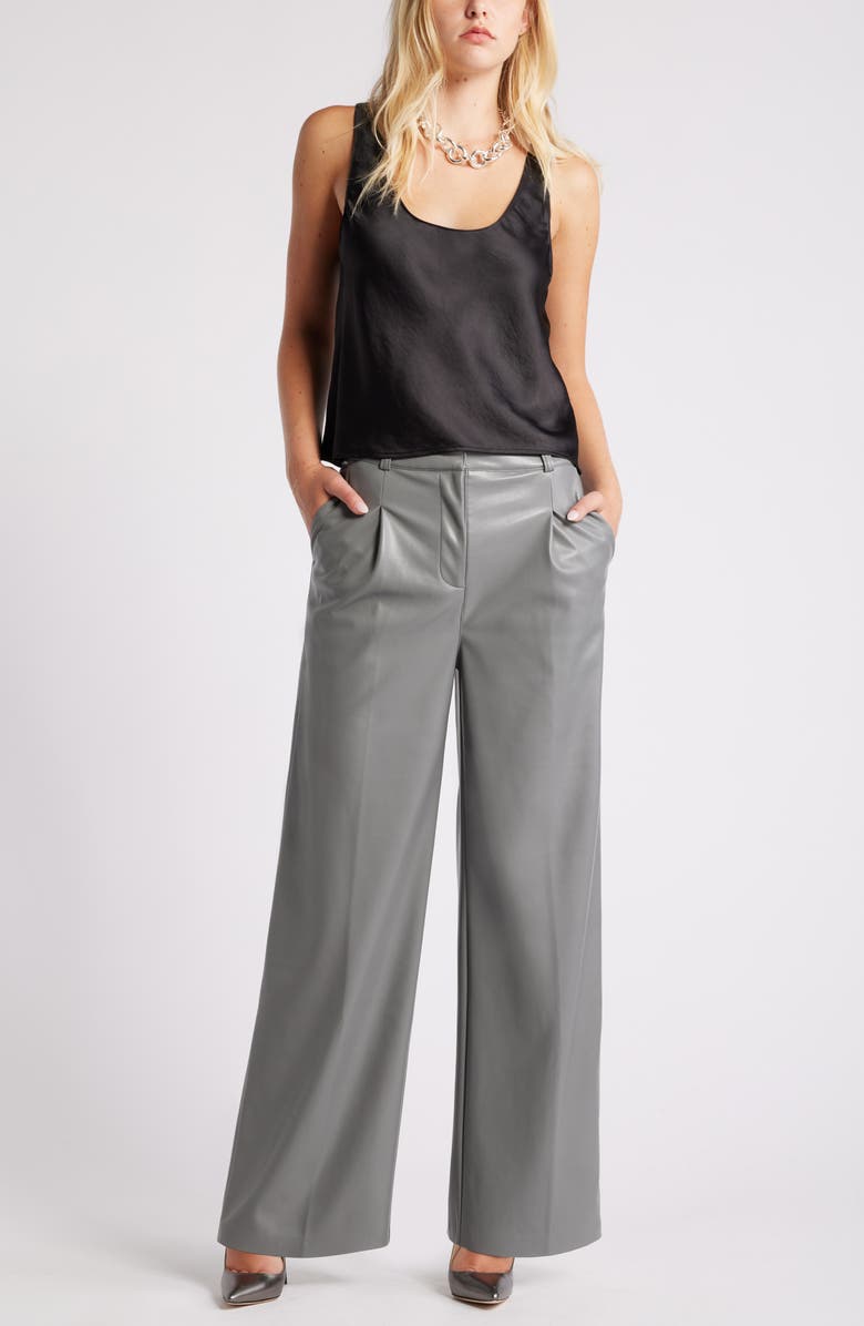 Open Edit Scoop Neck Satin Tank, Alternate, color, 