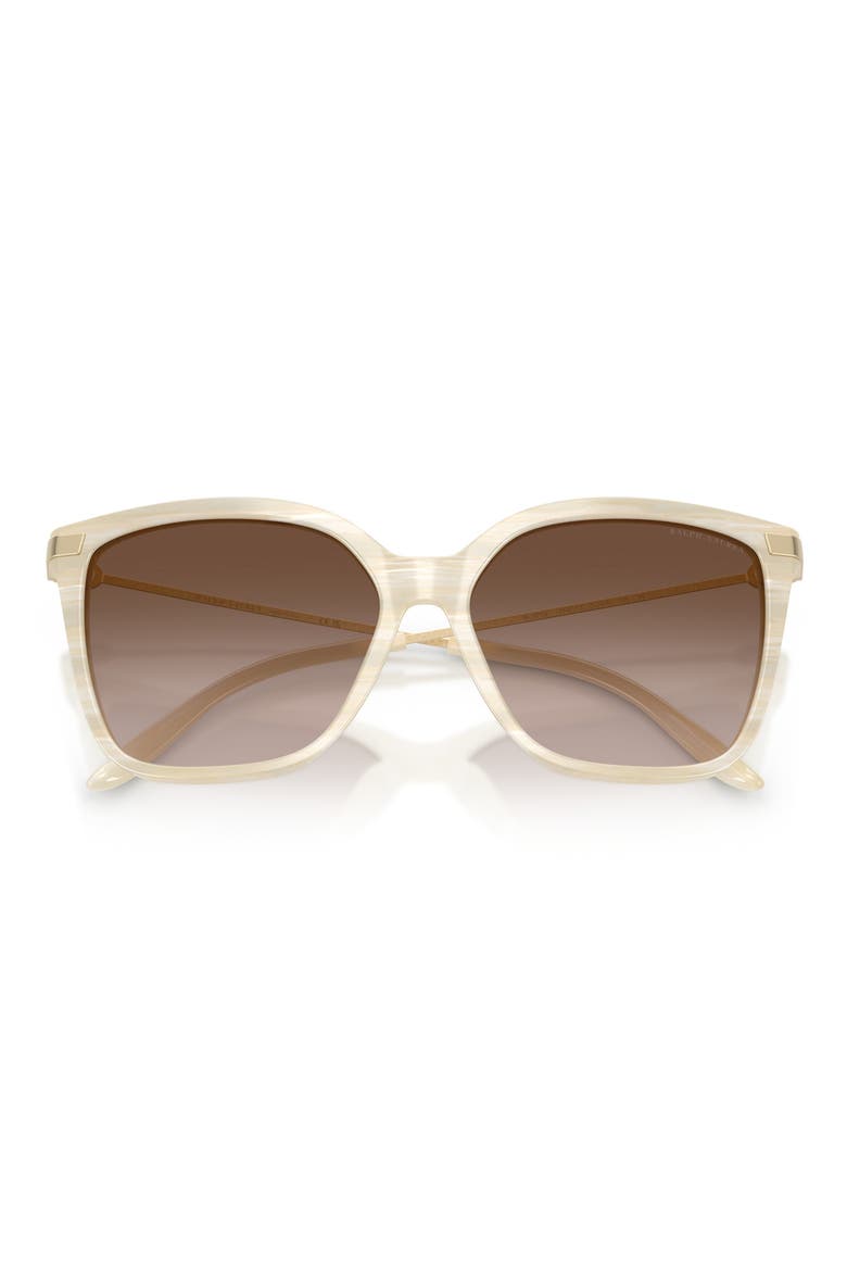 The Jacquie 57mm Gradient Irregular Sunglasses, Alternate, color, CREAM HORN / GRADIENT BROWN