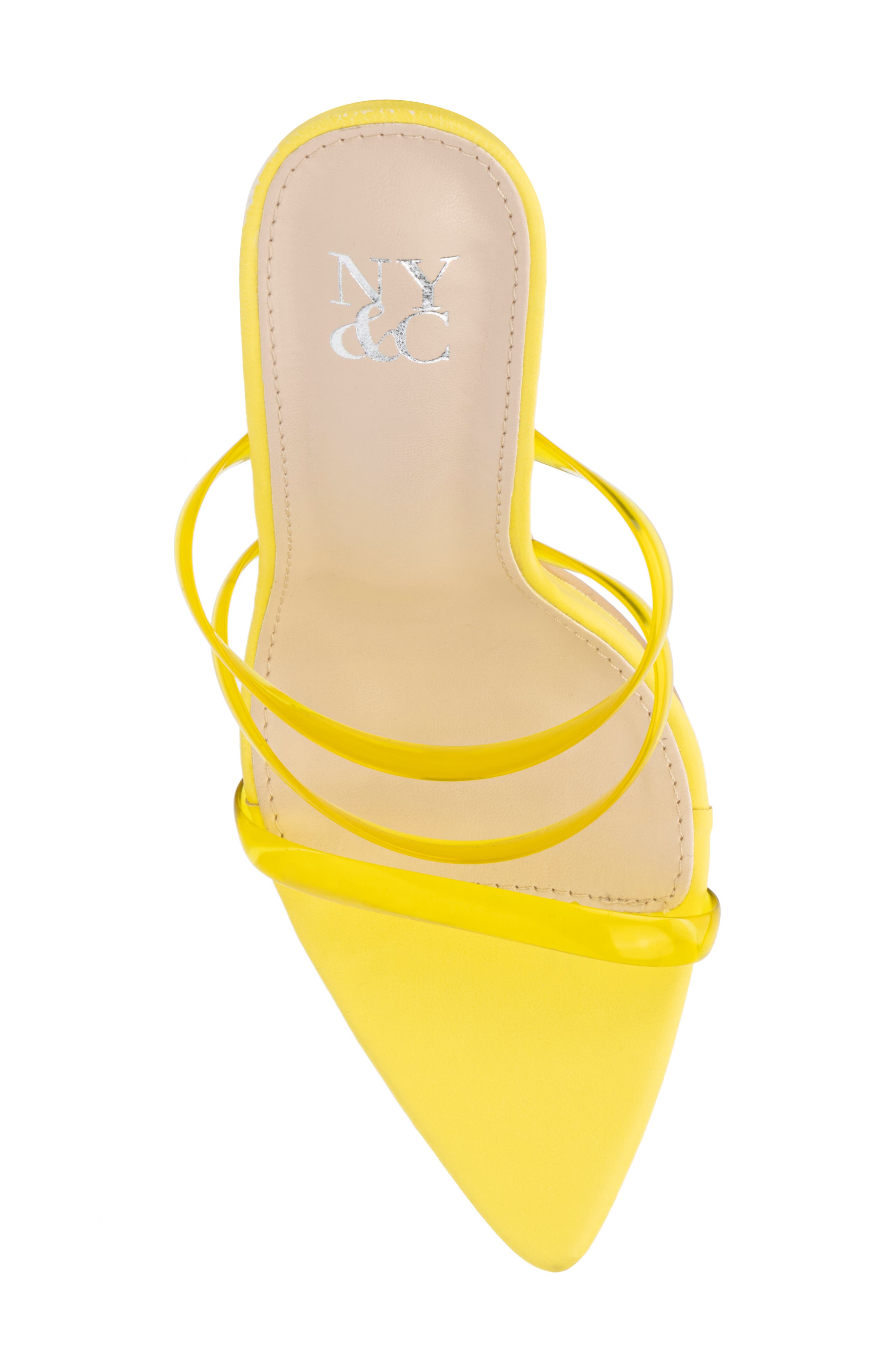 NEW YORK AND COMPANY Biana Clear Strappy Heeled Sandal, Alternate, color, Yellow