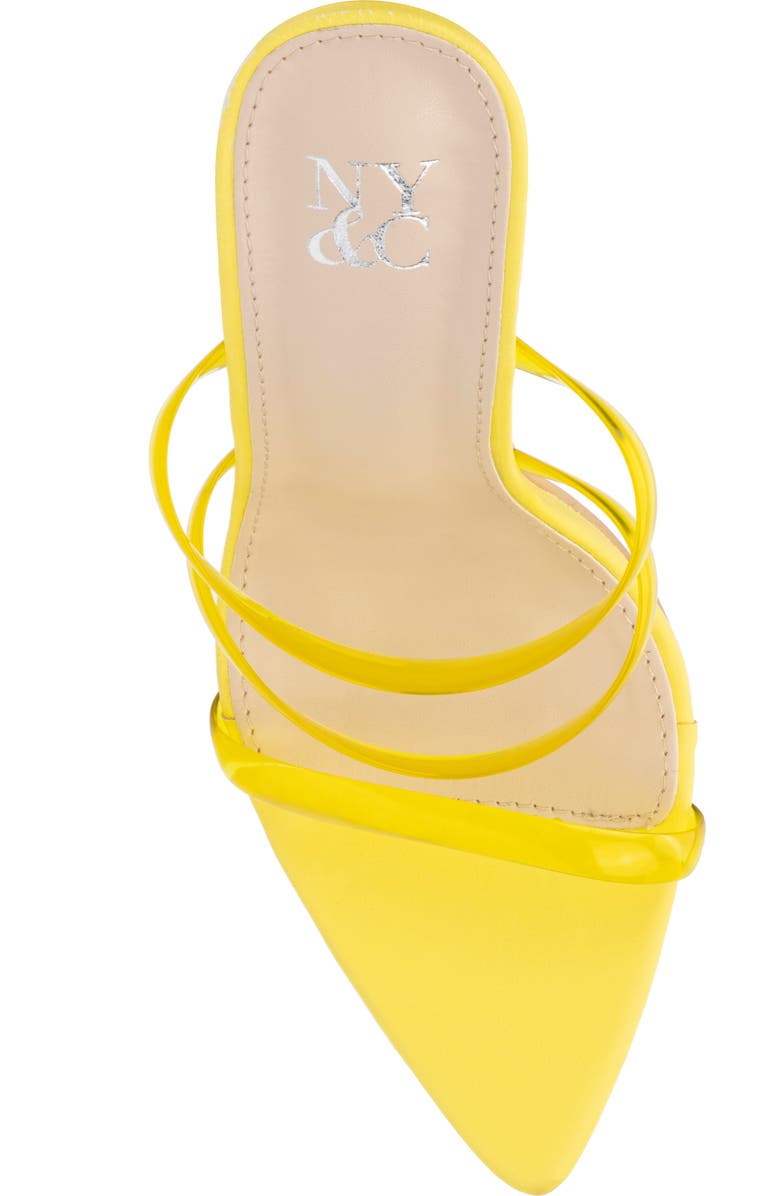 NEW YORK AND COMPANY Biana Clear Strappy Heeled Sandal, Alternate, color, Yellow