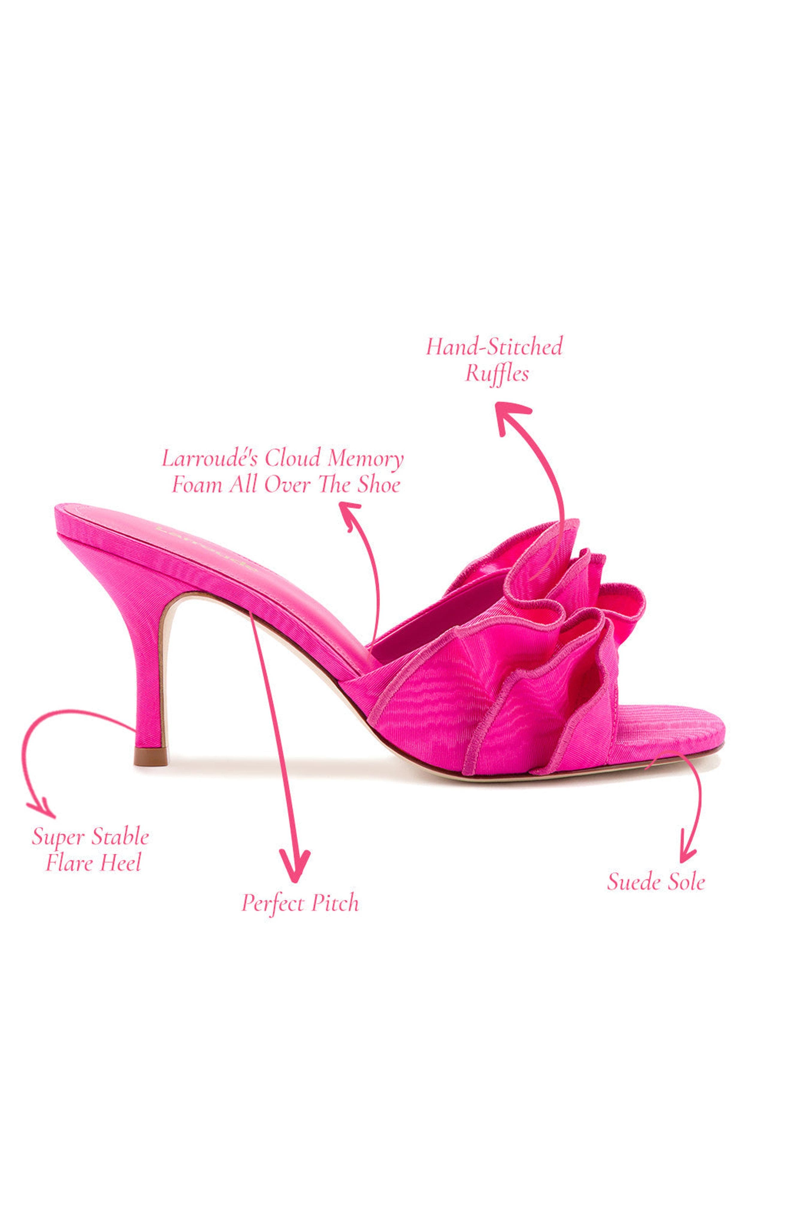 Colette Ruffle Slide Sandal, Alternate, color, MAGENTA