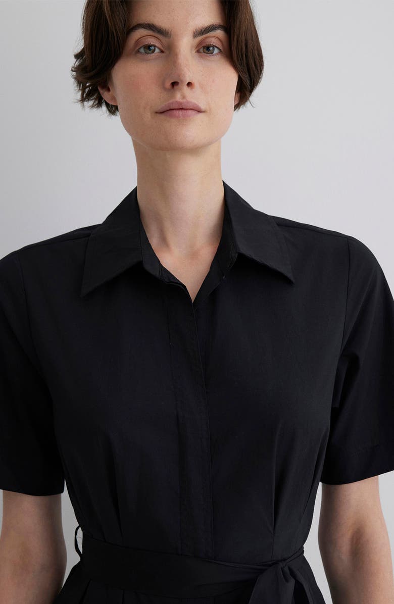 Mavi Jeans Cotton Midi Shirtdress, Alternate, color, Black