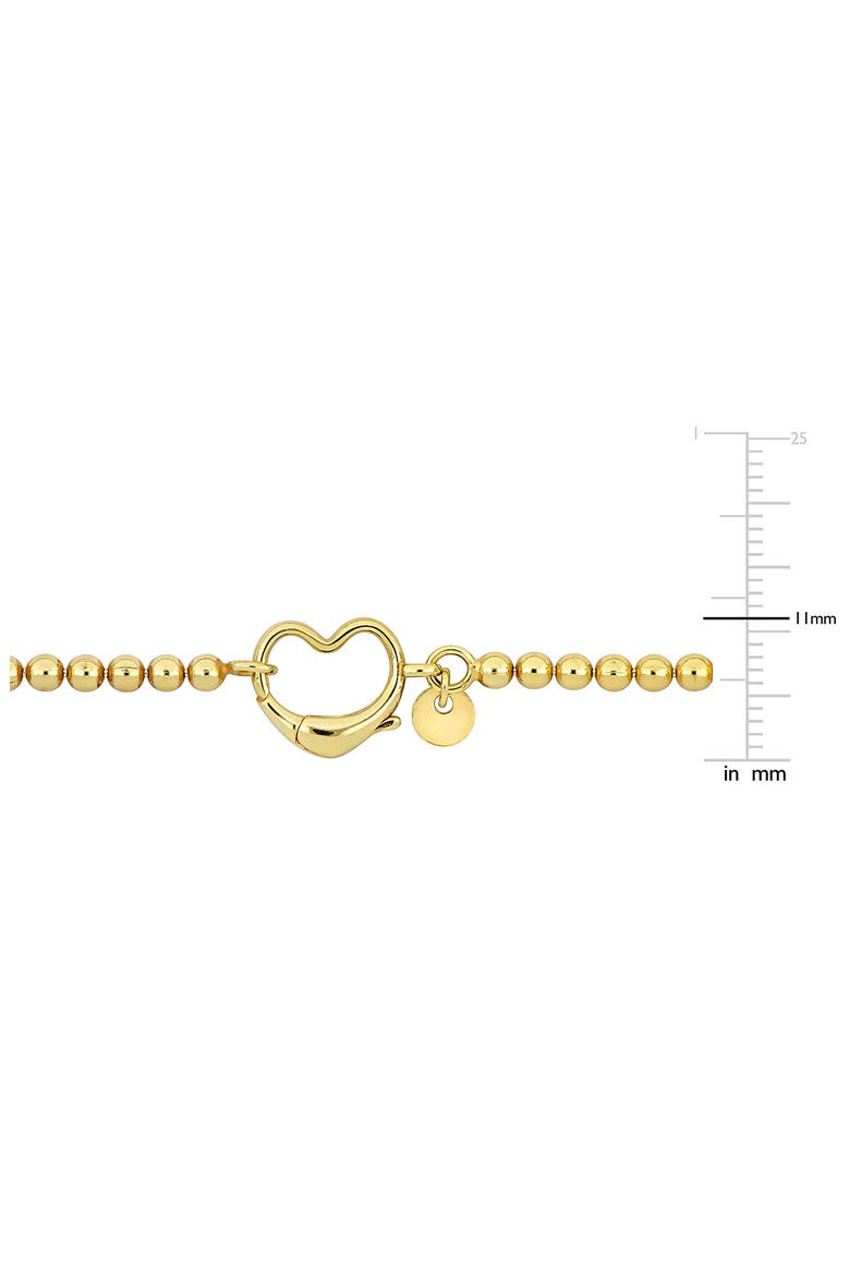 Open Heart Bead Link Bracelet, Alternate, color, GOLD