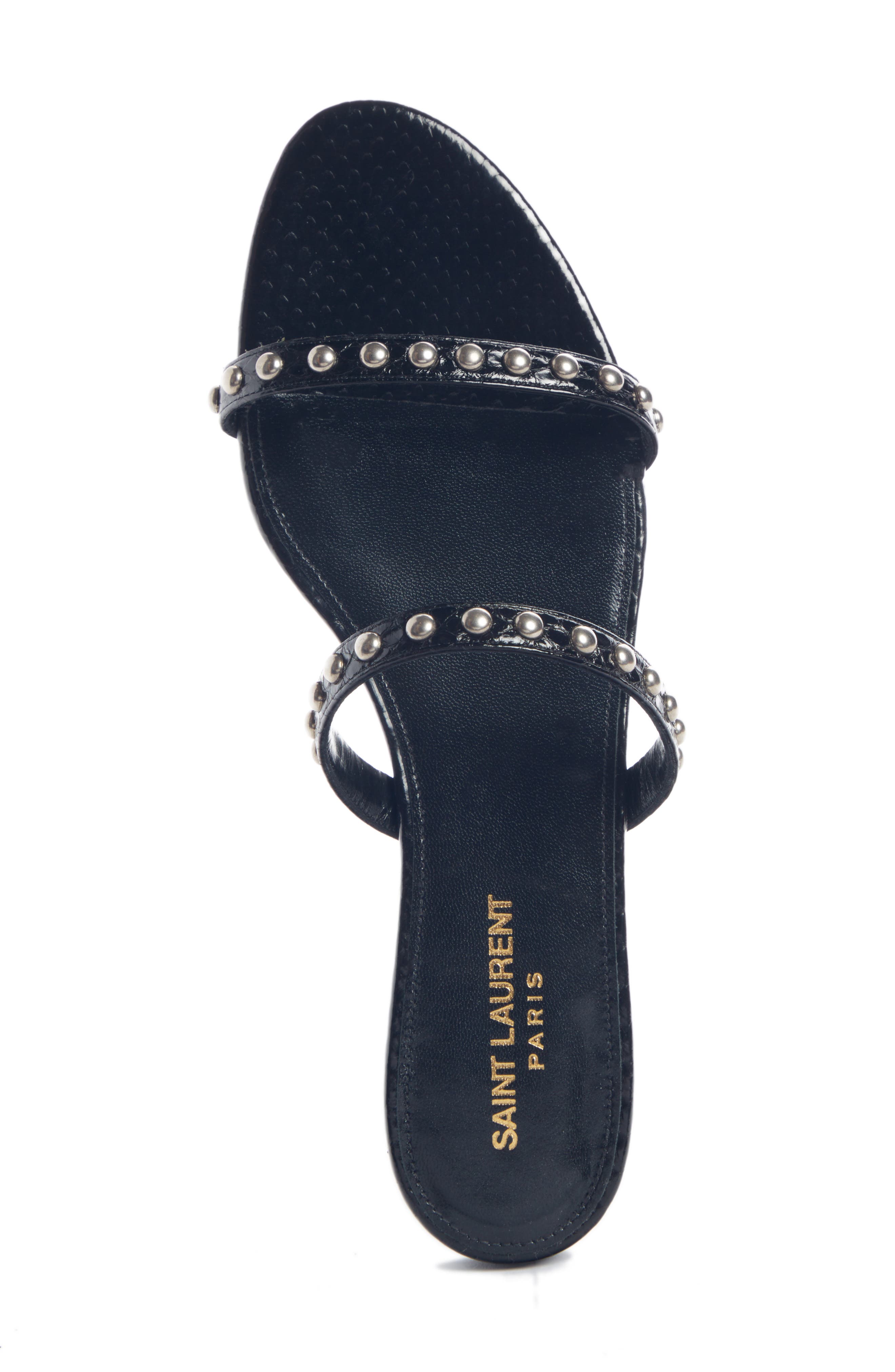 Saint Laurent Kiki Nu Pieds Studded Slide Sandal, Alternate, color, 