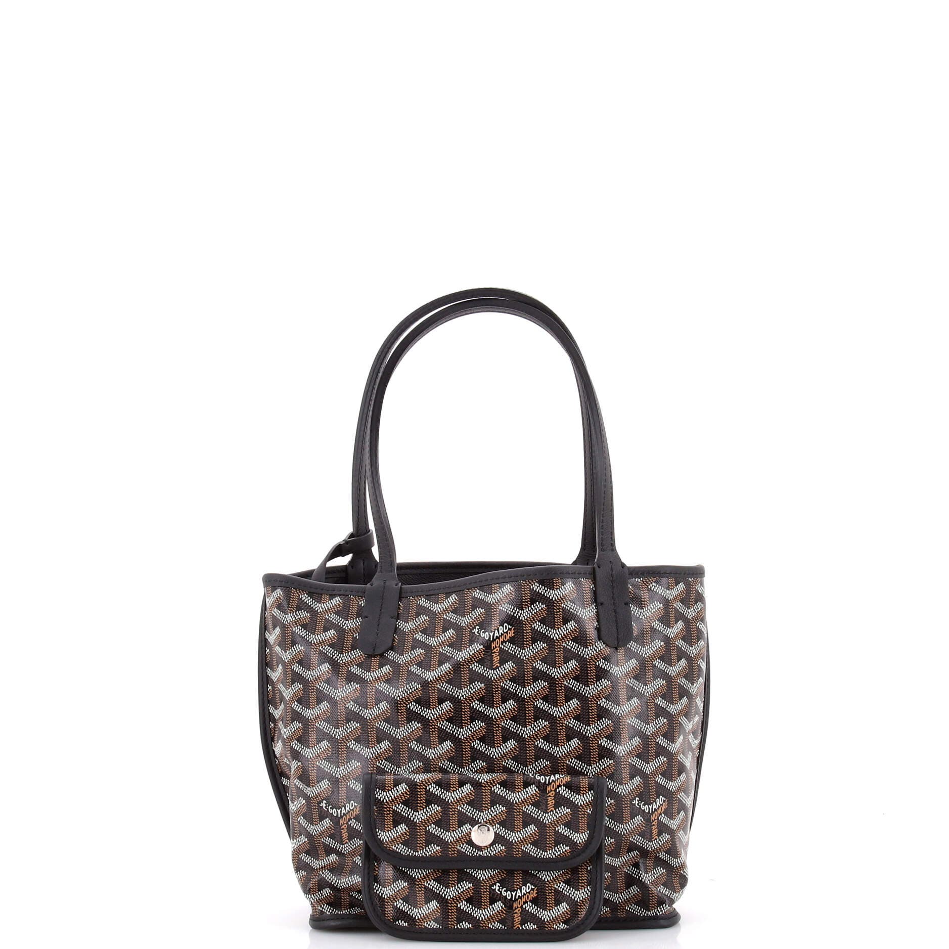 Pre-Owned Goyard Anjou Reversible Tote Coated Canvas Mini, Alternate, color, Black