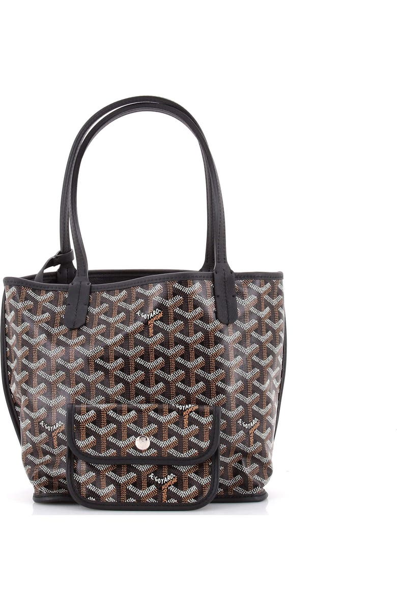 Pre-Owned Goyard Anjou Reversible Tote Coated Canvas Mini, Alternate, color, Black