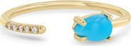 Zoë Chicco Turquoise & Diamond Pavé Open Ring