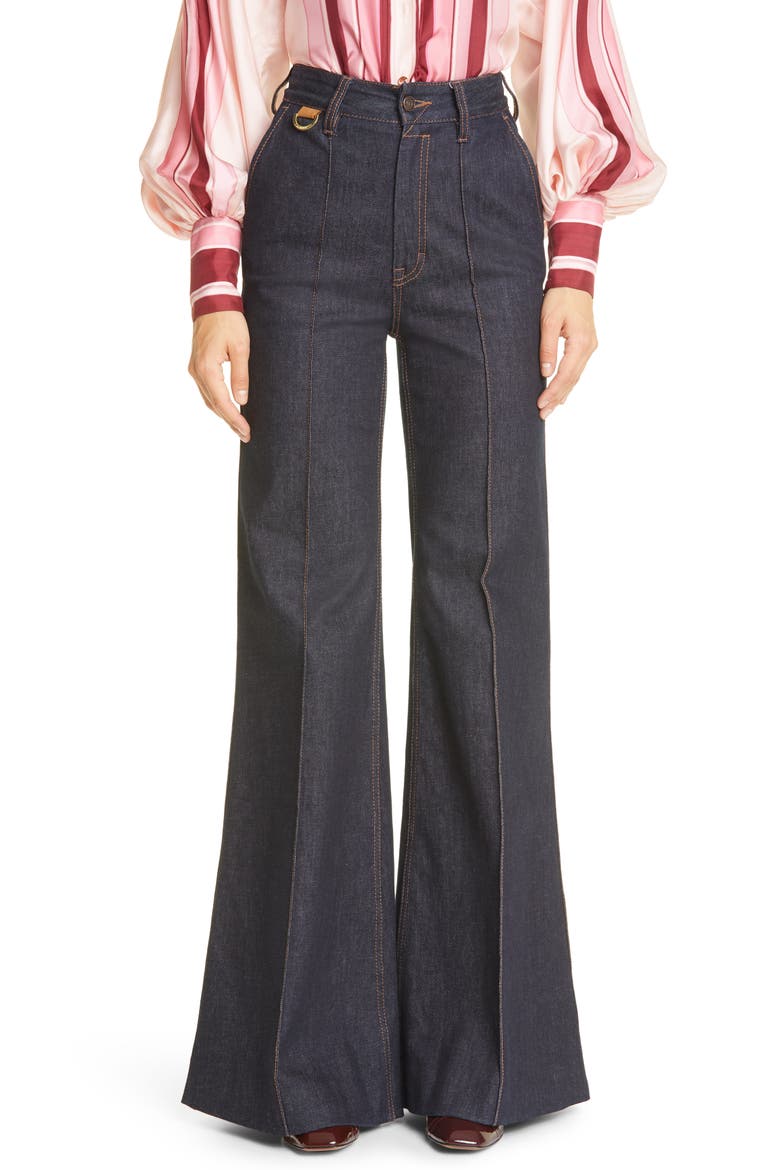 Concert High Waist Super Flare Jeans, Main, color, DENIM